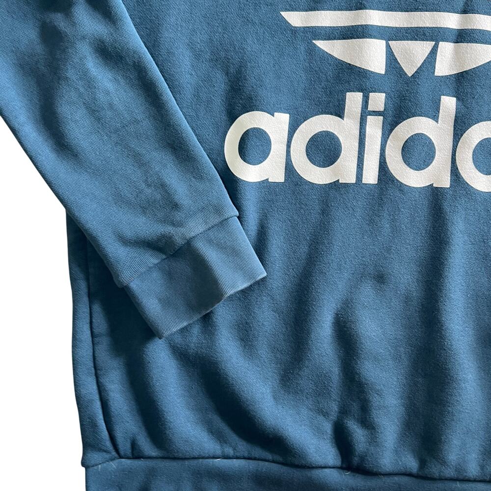 Vintage Adidas Originals Trefoil Sweatshirt Blue Oversized Crewneck Women’s L - Picture 5 of 10